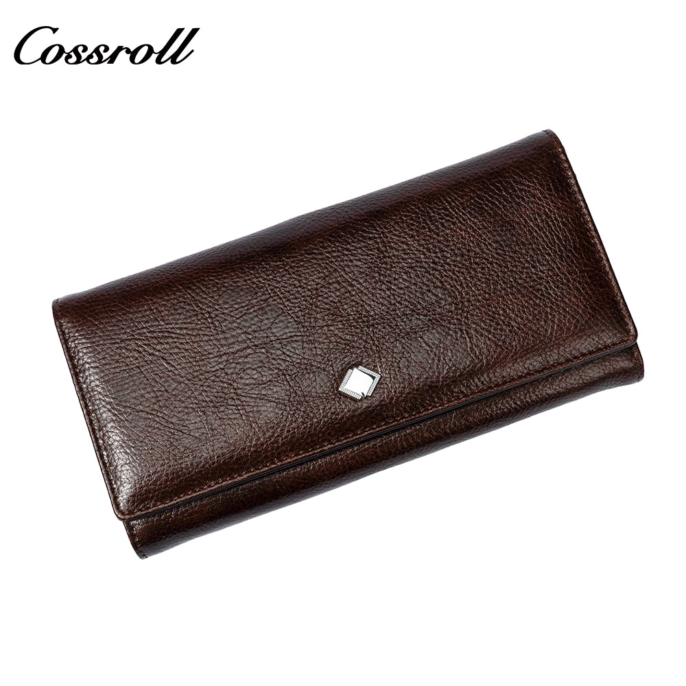 Factory custom short simple leather purse for women cowhide coin bag for women purse money clip