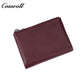 Women's top-grain cowhide wallet with multiple card slots genuine leather card holder and zippered coin pocket