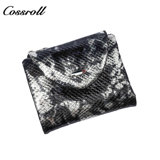 Manufacturers custom foreign trade new wallet female leather short snake wallet cowhide high-end wallet card bag certificate bag