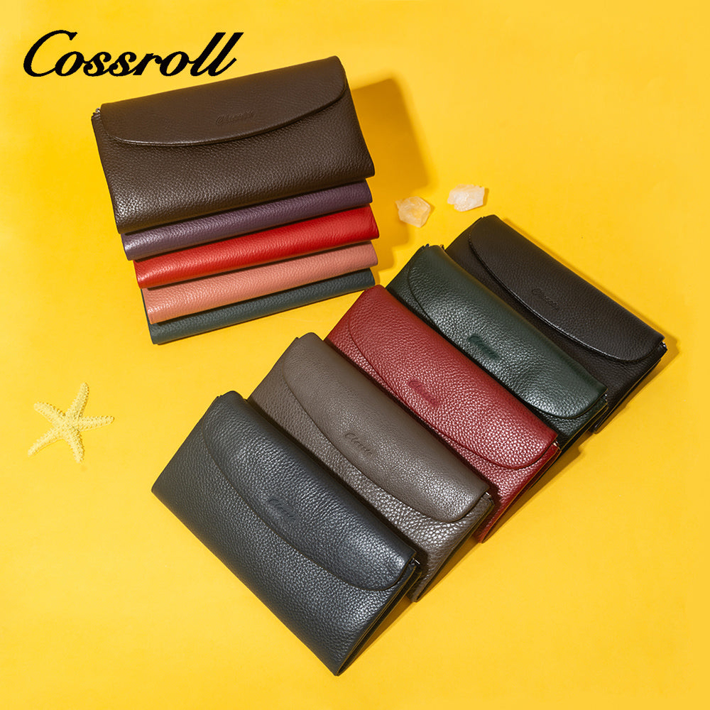 Classic Multicolor Europe Best Selling Long Ladies Genuine Leather Lychee Wallet