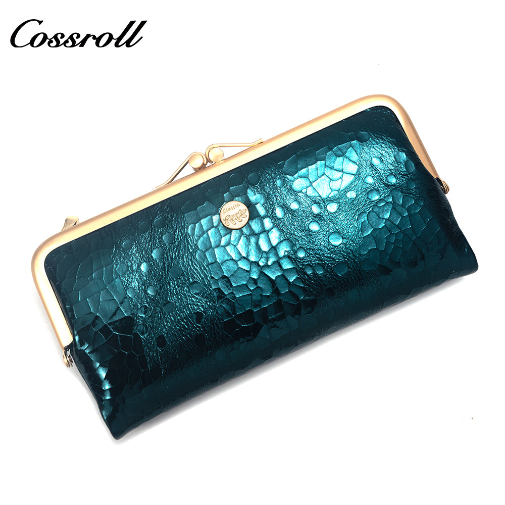 Top-Selling Genuine Leather Women's Wallets Bright leather crocodile texture patent leather