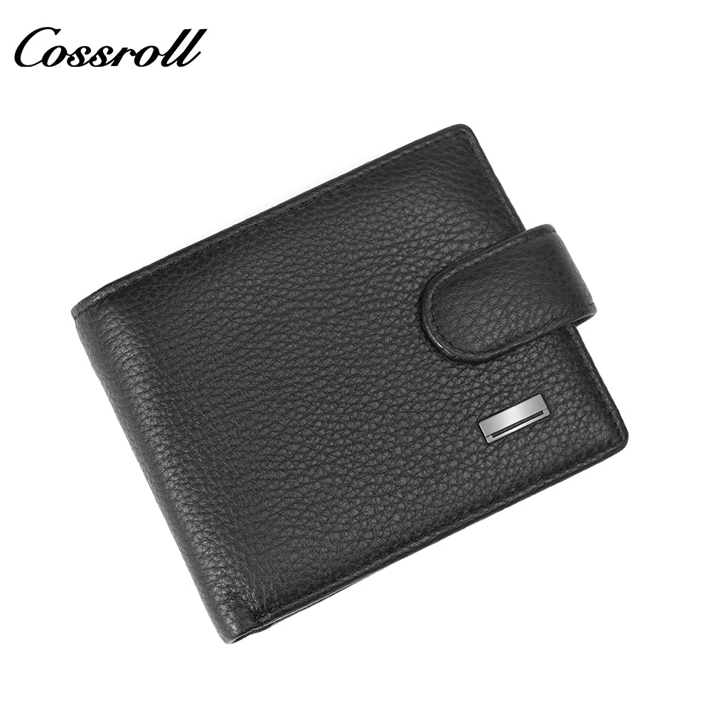 New men's genuine leather wallet, business ultra-thin, large capacity with card slots and bill compartment, factory customized
