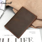 Men's genuine leather short wallet, European and American vintage handcrafted crazy horse leather