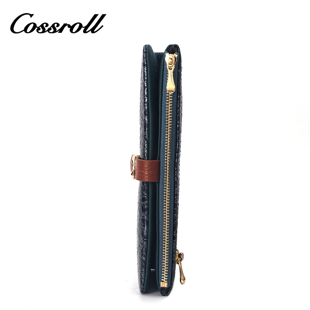 2023 Best New Products dark blue long leather wallet women With Top Selling