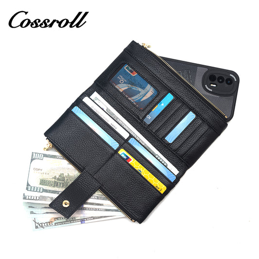 Customized black best leather women's wallet brands With Reply Very Quickly