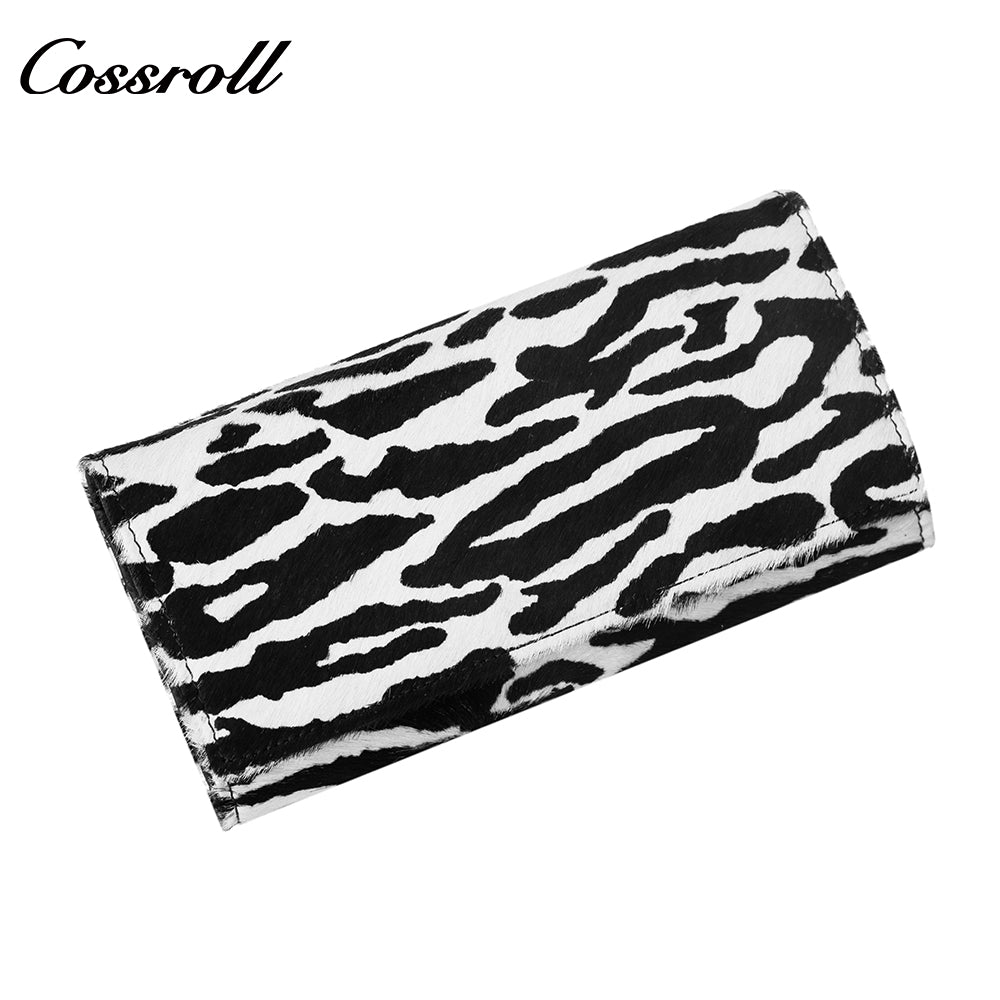 Zebra Print Vintage Long Wrist Wallet, Fashionable and Versatile Large Capacity Card Holder