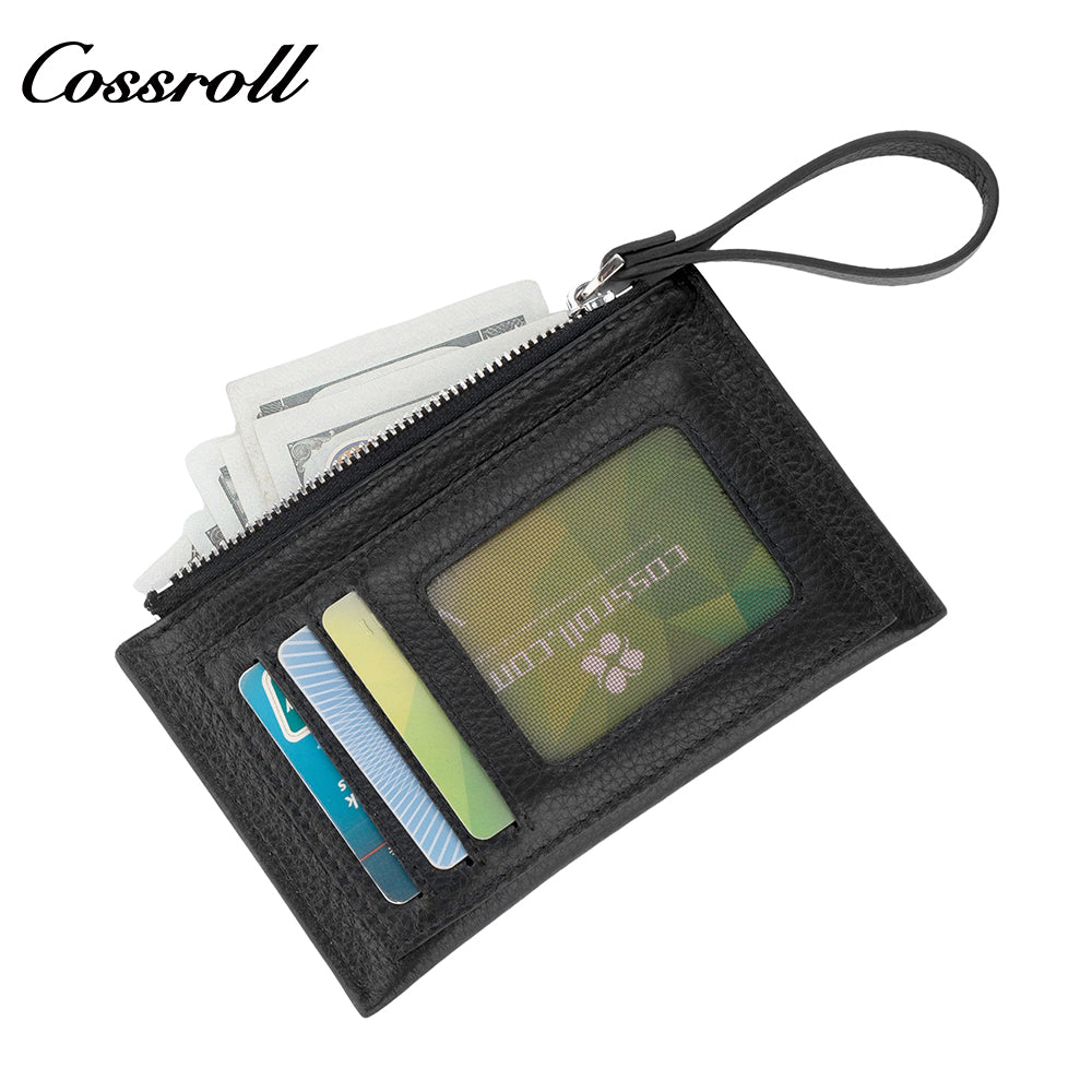 Women's zippered long wallet, large capacity clutch, leather urban simple wallet