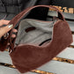 Premium sense of retro frosted deerskin velvet bag new niche underarm bag hundred trend fashion crossbody bag