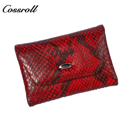 The new real snakeskin card case is delicate and elegant, ultra-thin and compact multi-card coin wallet