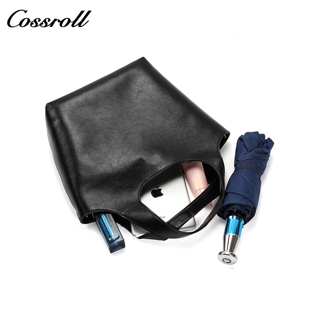 Women's Cowhide Commuter Hand Tote Bag, Minimalist Crossbody Bag with Adjustable Shoulder Strap