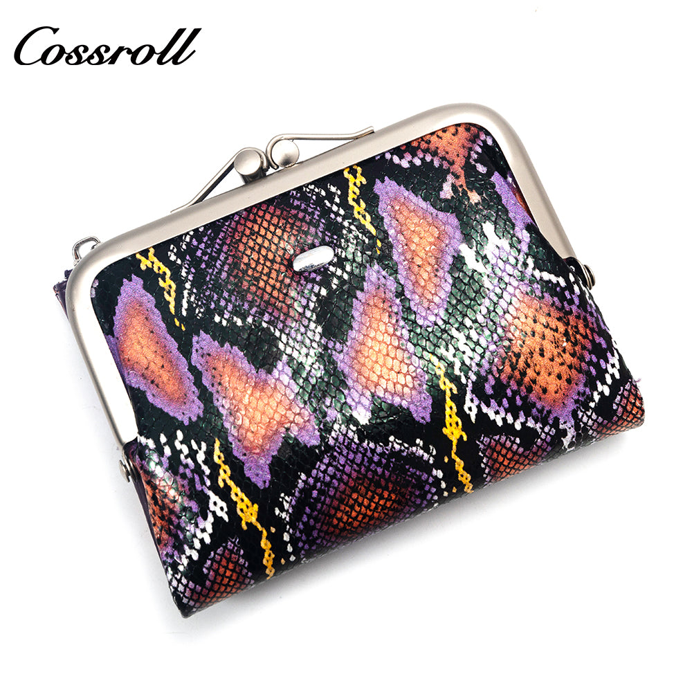 Manufacturers custom foreign trade new wallet female leather short snake wallet cowhide high-end wallet card bag certificate bag