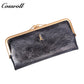 Retro multi-function folding clip long coin wallet 2024 new portable all-in-one multi-card women's mobile phone bag