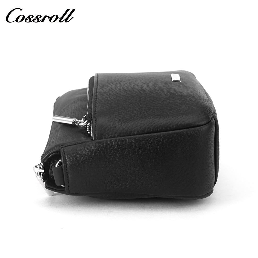 2024 New cowhide leather unisex bag large capacity crossbody bag fashion women's leather shoulder bag
