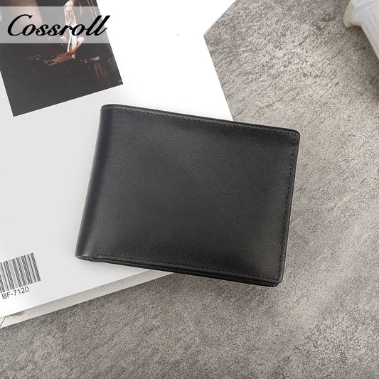 Factory custom short simple leather purse for women cowhide coin bag for women purse money clip