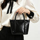 Women's Waxed Cowhide Large Capacity Tote Bag, Vintage Commuter Handbag, Shoulder & Crossbody Bag with Detachable Strap
