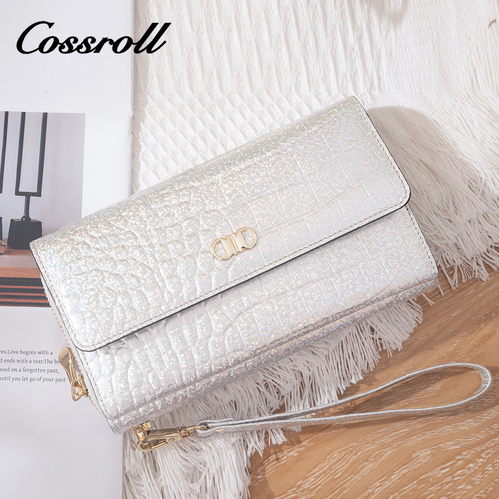 New Stock Arrival white women's leather zip wallets With Power Sellers