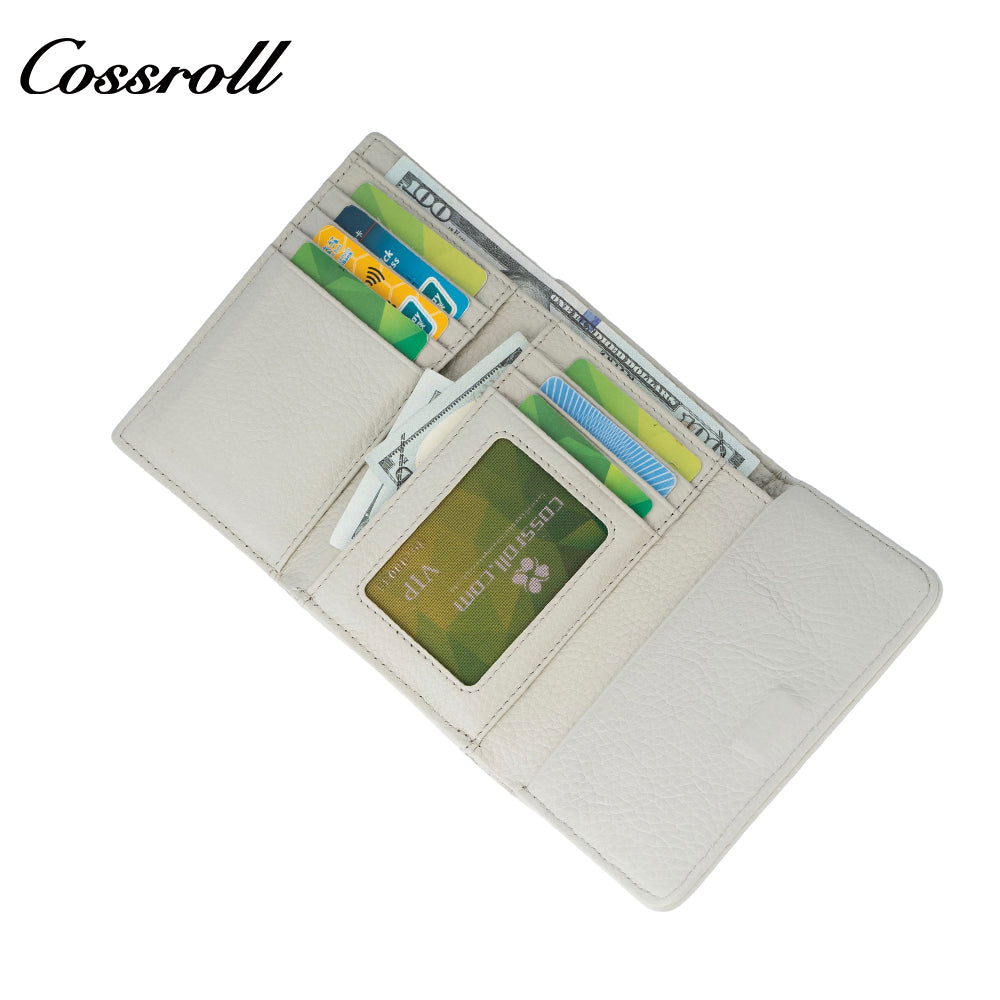 Premium sense of change purse ladies small wallet short buckle simple leather fashion clutch wallet light luxury new models