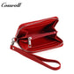 Women's Litchi Grain Cowhide Coin & Card Wallet, Chevron Quilted Wrist Clutch, Multi-functional Card & Coin Storage Pouch