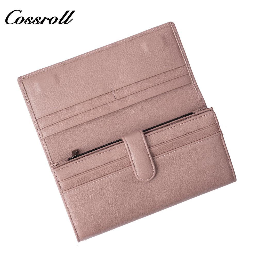 Genuine Leather Women's Wallet with Multiple Card Slots, Simple First-Layer Cowhide Vertical Style