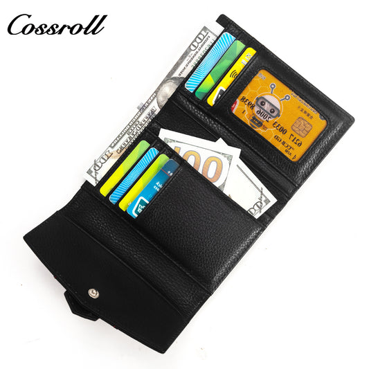 Wholesale High Quality  ladies purse  geniune leather wallet  Lychee leather