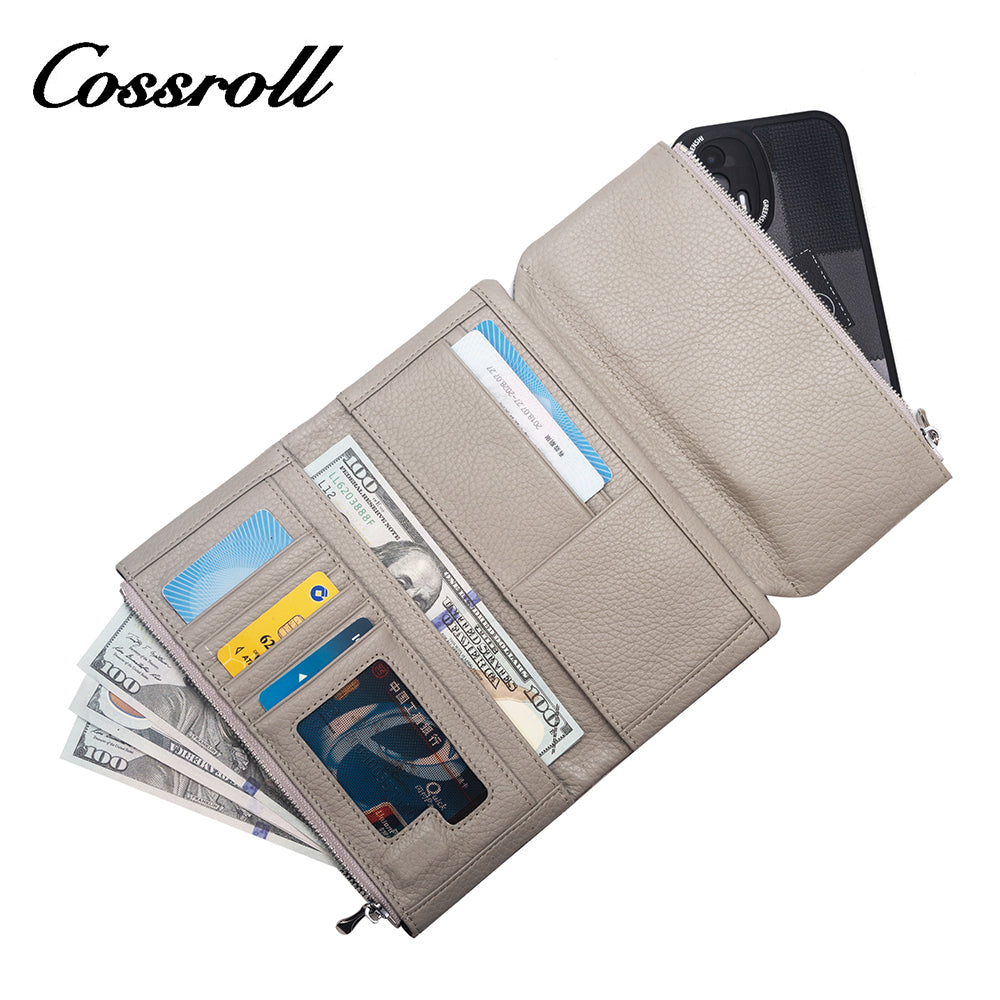 2023 Best New Products dark blue long leather wallet women With Top Selling