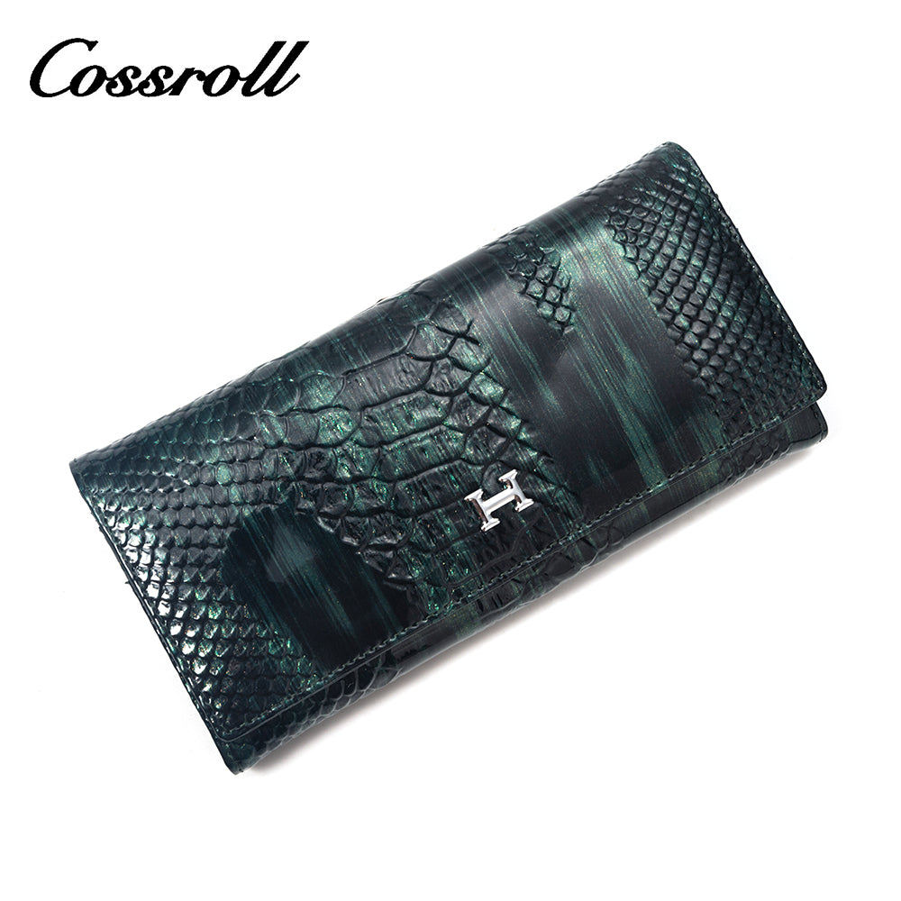 2023 Best New Products dark blue long leather wallet women With Top Selling