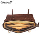 Men's Cowhide Leather Messenger Briefcase, Flap Laptop Handbag, Large Capacity Genuine Leather Shoulder & Crossbody Bag for Business & Daily Commute