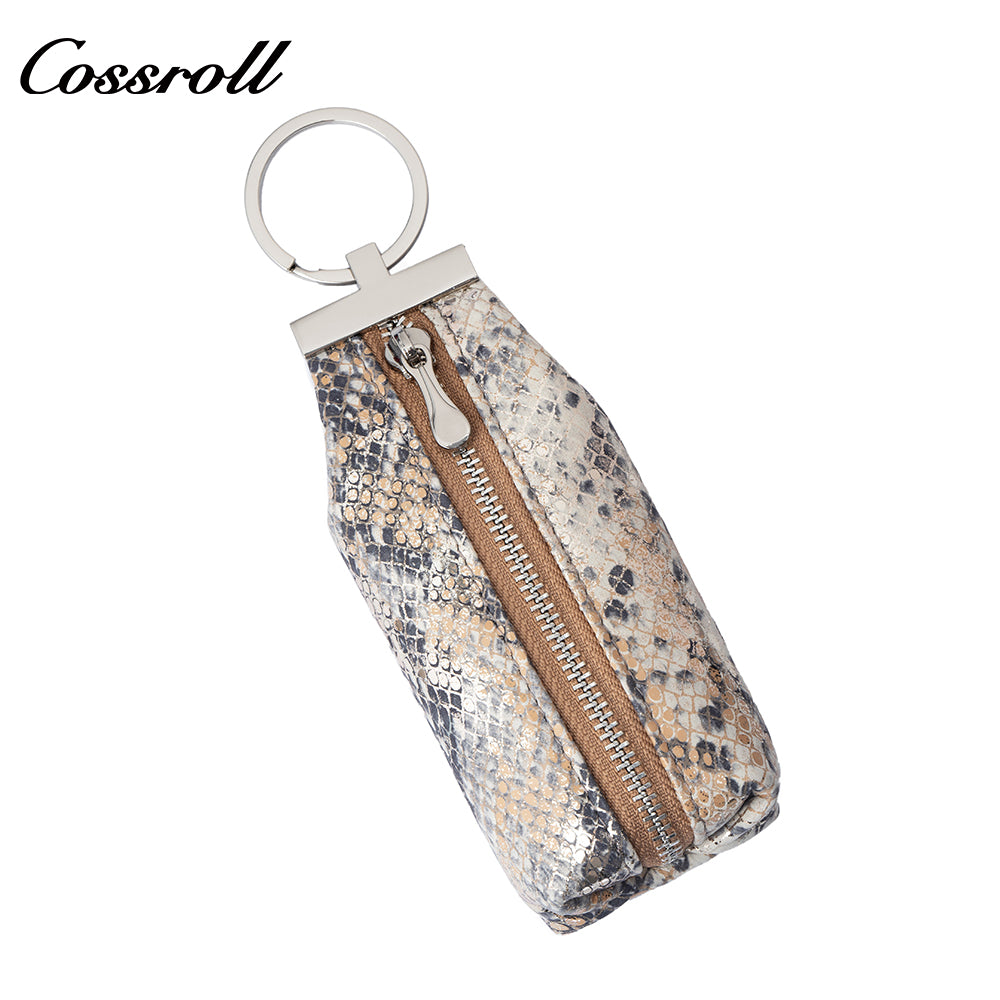 Genuine Leather Double-Layer Key and Coin Wallet, Multifunctional, Textured, Large-Capacity Card Holder