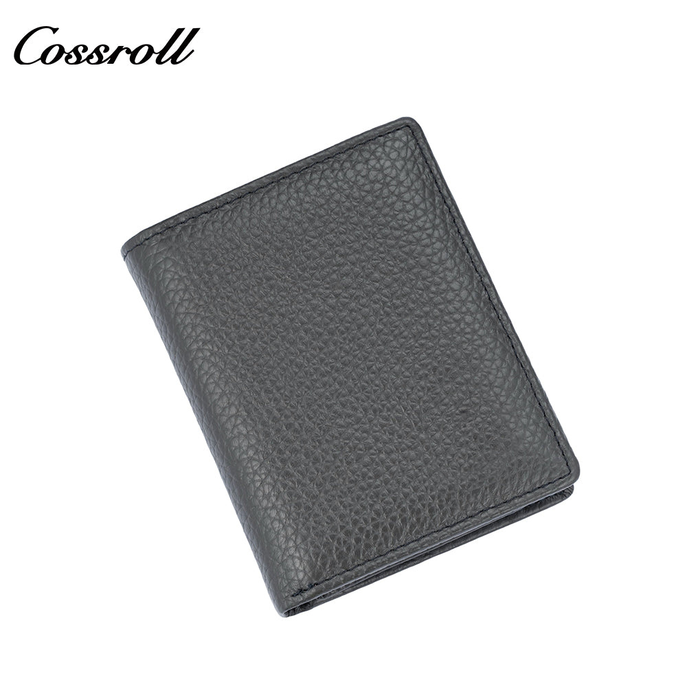 Genuine leather wallet for women short style zipper closure large capacity multiple card slots anti-theft