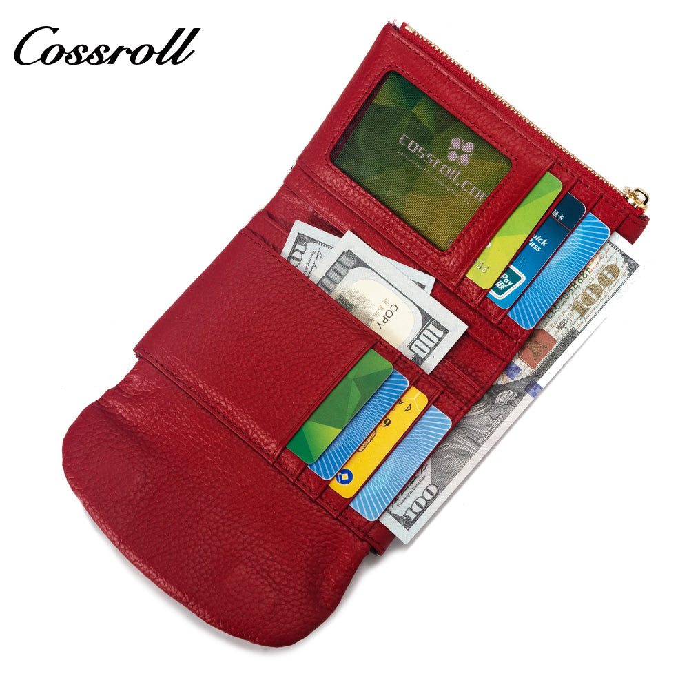 Manufacturers customized new leather short long purse handbag cross-border Europe and the United States python cowhide multi-card money clip