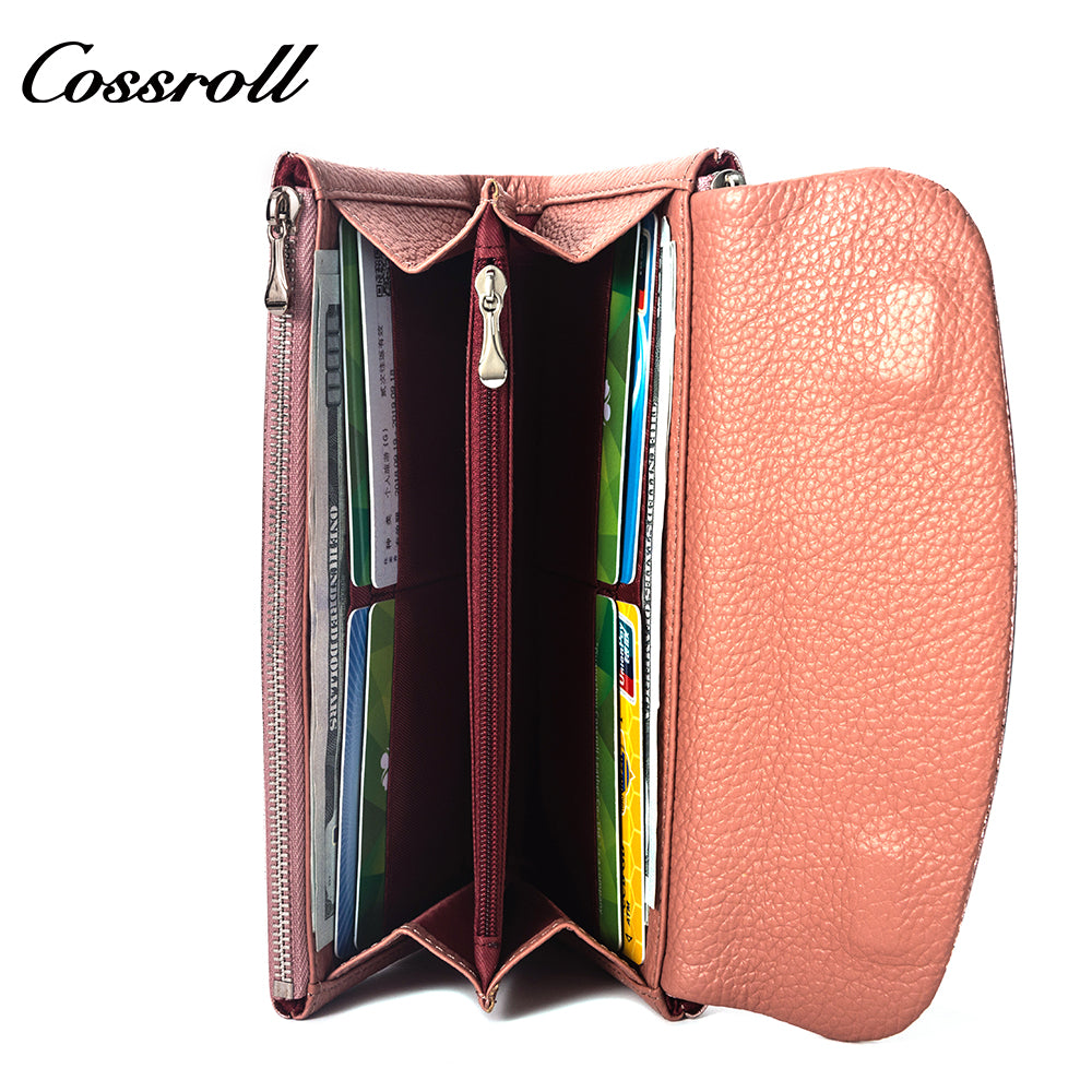 Popular Decorative handmade leather leather purse women pearl pattern