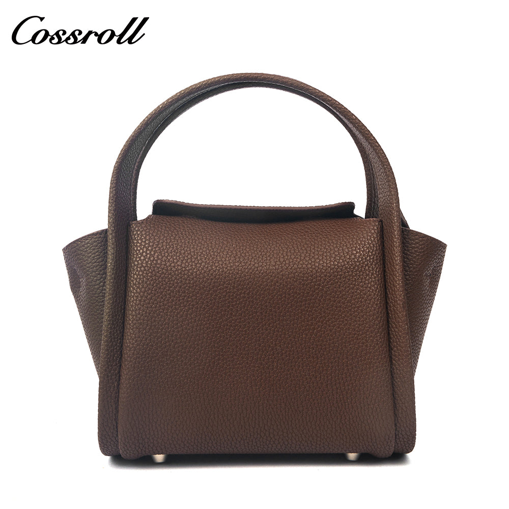 Minimalist Multi-Way Top-Grain Leather Commuter Bag, Pebbled Texture, Hand/Shoulder/Crossbody Use