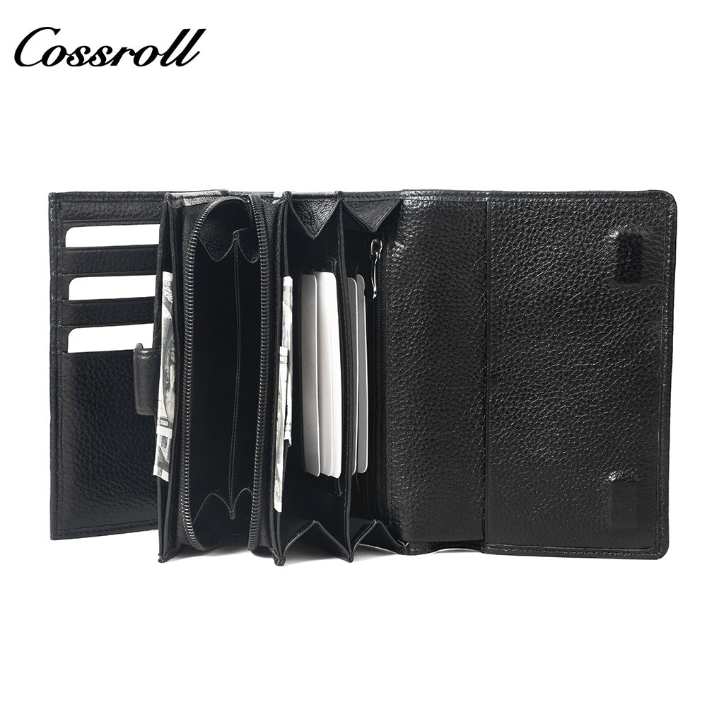 Leather Grain Multi-functional Zipper Card Wallet with Coin Pocket