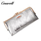 Fashion hand grip grain head layer cowhide zipper long purse temperament 2024 new leather big money clip to put mobile phones