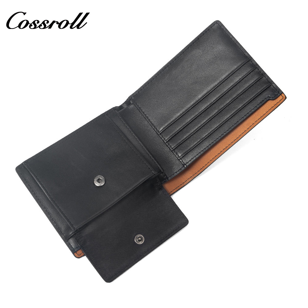 Men's Genuine Leather Bifold Wallet, Slim Business Daily Purse with Multiple Card Slots