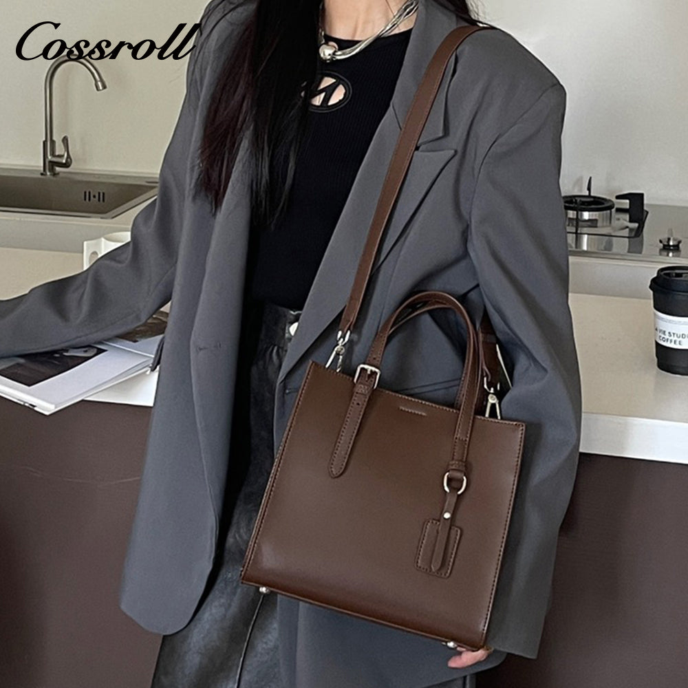 Leather women's bag 2024 new handbag large capacity advanced sense of fashion single shoulder crossbody Tote bag