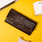 Rock grain zipped leather wallet