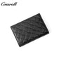 Diamond Quilted Genuine Leather Coin Card Wallet, Minimalist Portable Bifold Short Purse for Daily Commute