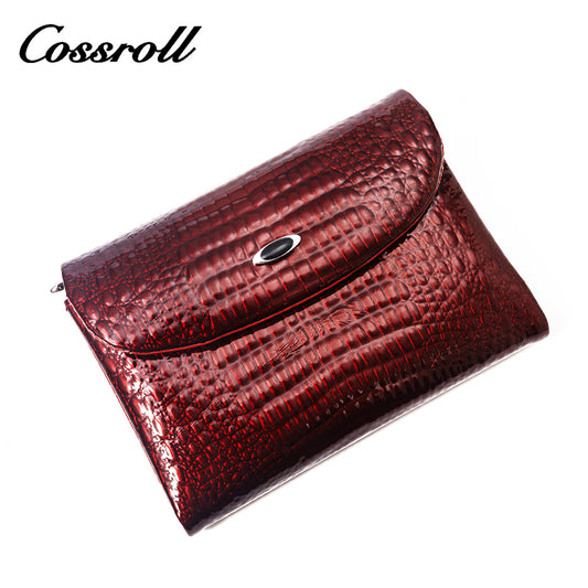 Factory Direct Sale High Quality luxury genuine leather womens  crocodile texture Genuine Leather