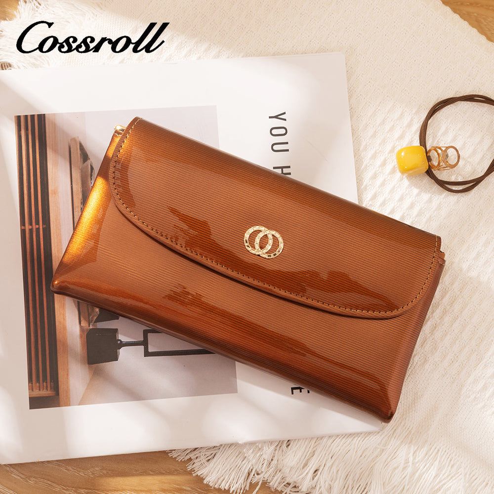 Custom Private Label brown leather wallet for women With Wholesaler