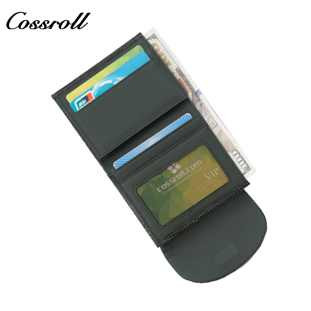 Genuine leather wallet and card holder for women, made of soft cowhide, short style, multifunctional trifold US dollar wallet
