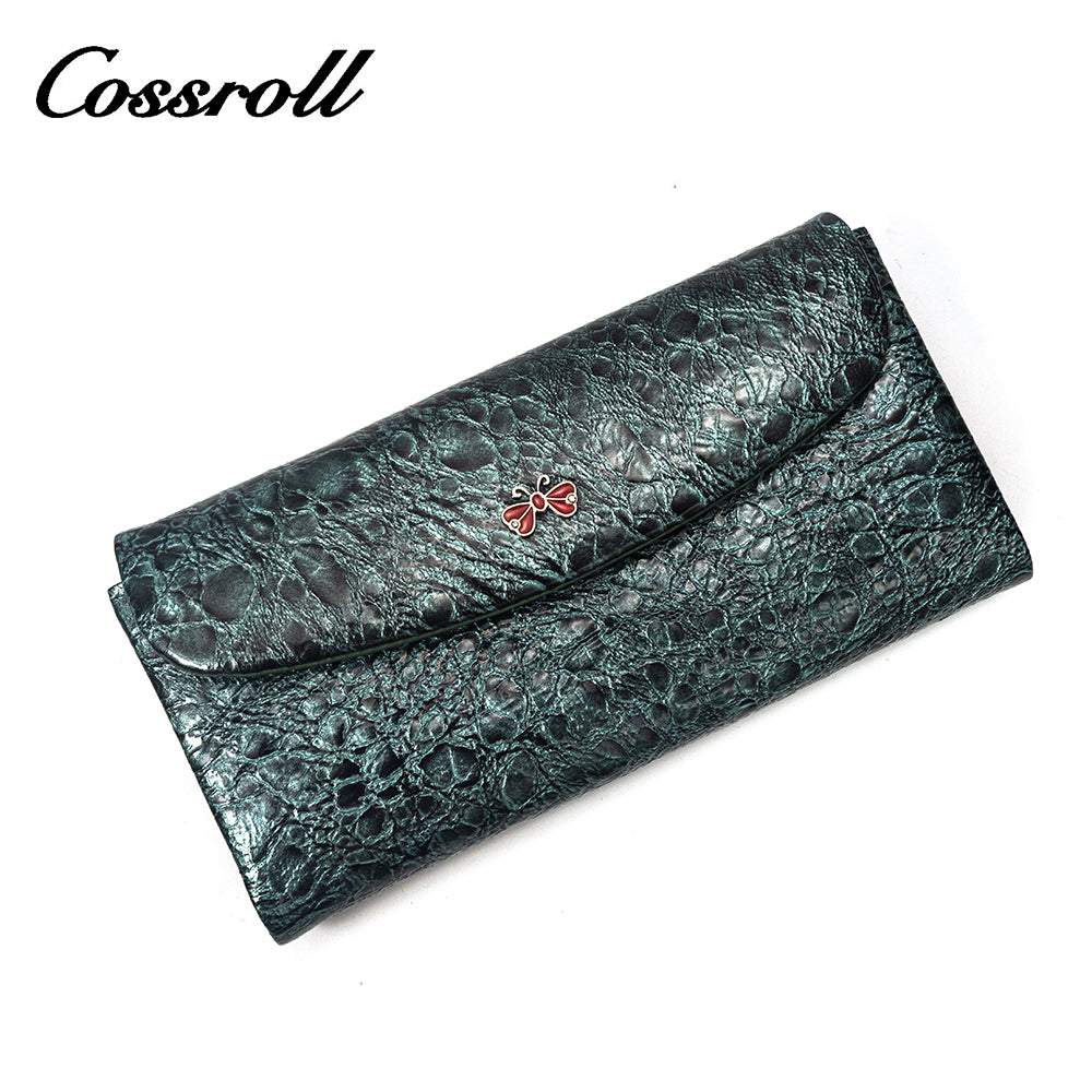 Explosive Models date red long leather wallet women's With Wholesale hot style