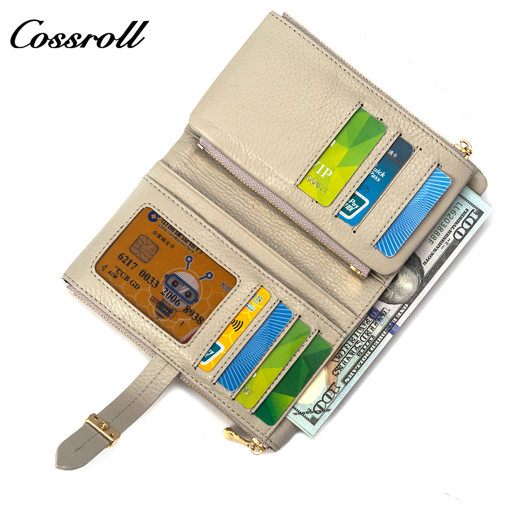 Manufacturers customized serpentine leather purse women's long cowhide women's multi-layer multi-card large capacity