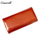 New leather women's long purse zipper wallet Large capacity waxed cowhide coin purse card bag factory custom