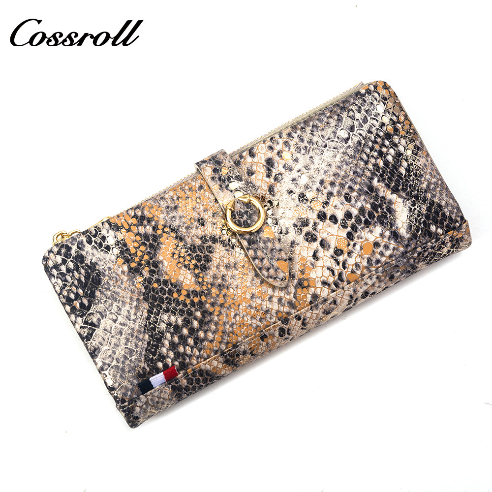 Manufacturers custom foreign trade new wallet female leather short snake wallet cowhide high-end wallet card bag certificate bag