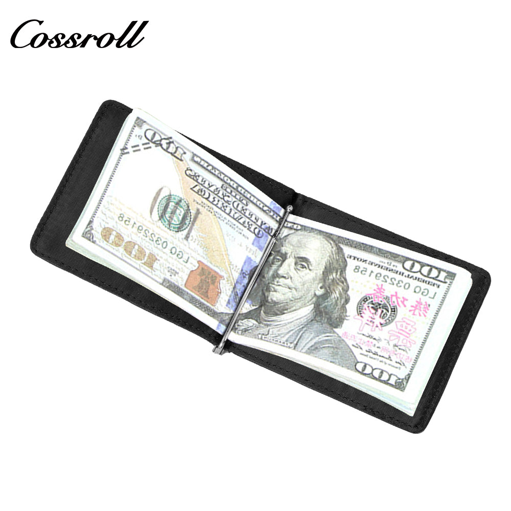 Customised Plain Layer Cowhide Men's Wallet Genuine Leather Money Clip Multifunctional