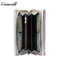 Genuine leather wallet for women, shiny leather, double-layer stylish bill wallet with zipper