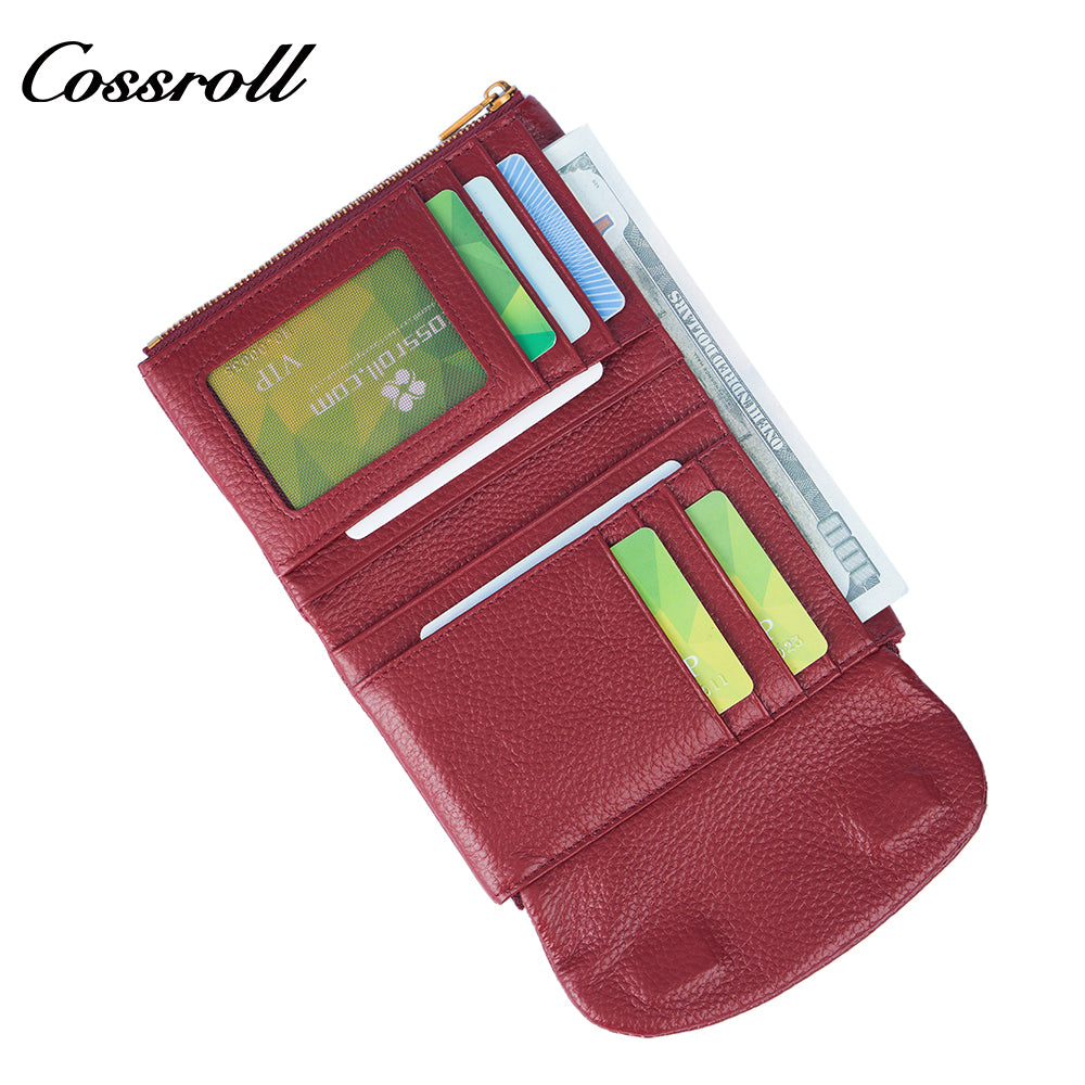 Genuine Leather Fashionable High-End Short Women's Wallet, Top Layer Soft Cowhide, Large Capacity