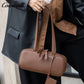 Head layer cowhide Boston bowling bag new underarm work commuting girls senior sense leather shoulder bag