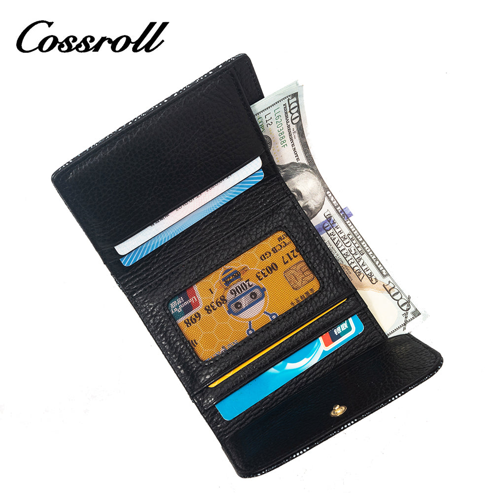 Brand New slim black leather wallet women With High Quality